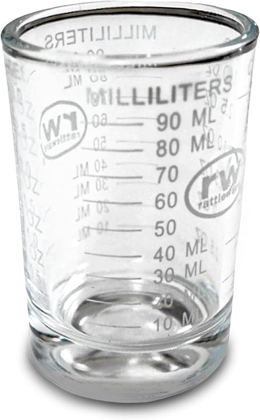 Rattleware 3 Oz Measuring Shot Glass - Premium and, Perfect for Bar Cart and Gatherings, Clear, 1 Piece