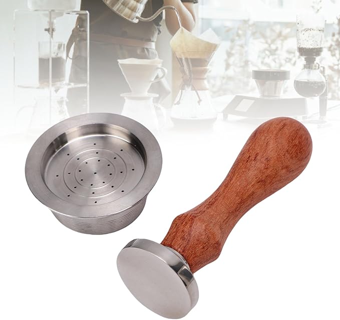 tainless Steel Reusable Coffee Capsule, Refillable Espresso Pod with Tamper & Brush Compatible for A Modo Coffee Makers