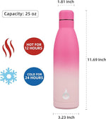 Load image into Gallery viewer, BJPKPK 25oz Insulated Stainless Steel Water Bottles Reusable Metal Travel Sports Water Bottle Keep Cold and Hot,Cherry