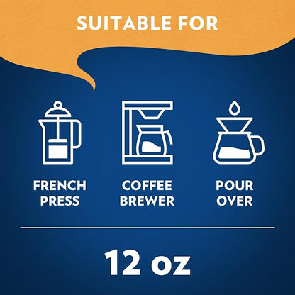 Lavazza Costiera Gran Aroma Ground Coffee 12oz Bag, Light Roast, Smooth and Aromatic Taste, Intensity 2/5, 100% Arabica, Ideal for Drip Brewers, (Pack of 1) - Package May Vary