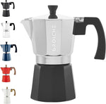 Load image into Gallery viewer, GROSCHE Milano Stovetop Espresso Maker Moka Pot Cuban Coffee Maker Stovetop Coffee Maker Moka Italian Greca Brewer Percolator | 6 Espresso Cup, Tuxedo