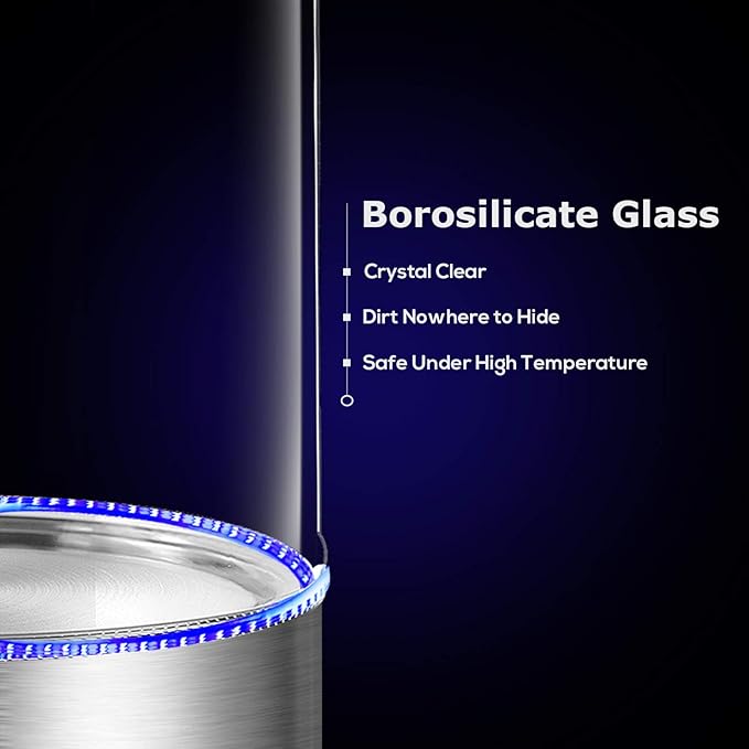 Topwit Electric Kettle Glass Electric Tea Kettle, 2L BPA-Free Hot Water kettle, Stainless Steel Inner Lid and Bottom Water Warmer, Fast Heating with Auto Shut-Off and Boil Dry Protection, White