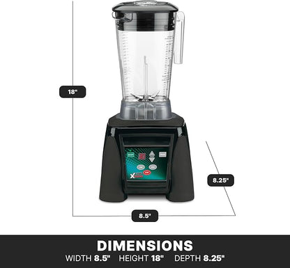 Waring Commercial MX1100XTX 3.5 HP Blender with Electronic Keypad, Pulse Function, 30 SecondCountdown Timer and a 64 oz. BPA Free Container, 120V, 5-15 Phase Plug,Black