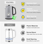 Load image into Gallery viewer, Electric Tea Kettles1500W, 1.7L Stainless Steel Tea Kettle with Thermometer, Auto Shut-Off &amp; Boil-Dry, Cool Touch Handle, BPA Free (Stainless steel)