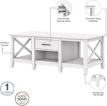 Load image into Gallery viewer, Bush Furniture Coffee Table with Storage with Aged Bronze Hardware | Key West Collection Center Counter for Living Room | 47Wx24Dx18H