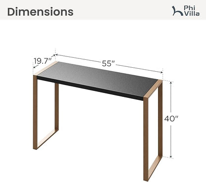 PHI VILLA Outdoor Bar Table for 2-4 Person - 55" W x 40" H Bar Height Patio Bistro Table with Stone Texture Top & Adjustable Non-Scratch Feet for Garden, Backyard, Poolside, Balcony, Patio Dining