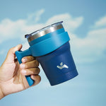 Load image into Gallery viewer, 10 oz Tumbler with Handle and 2 Straw 2 Lid, Insulated Water Bottle Stainless Steel Vacuum Cup Reusable Travel Mug,Indigo Black