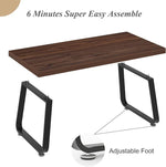 Load image into Gallery viewer, HSH Rustic Walnut Coffee Table, Modern Center Table, Rectangle Industrial Living Room Coffee Table, Simple Farmhouse Wood and Metal Tea Table for Home Bedroom Office, Walnut, 47 in