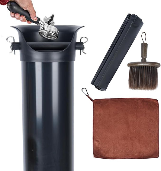 Knock Box for Espresso Grounds Commercial Floor-Standing Coffee Grounds Knock Box with Brush 18L Large Capacity Coffee Knockbox with Towel and Garbage Bags for Coffee Shops,Bar Home,Coffee lovers