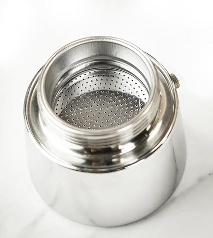 Cuisinox Moka Pot Coffee Espresso Maker – Stainless Steel Roma Stovetop Espresso Coffee Maker, Induction Compatible, Durable Long-Lasting, Dishwasher Safe, Heat-Resistant Handle, 6-Cup, 300ml, 10oz