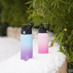 Load image into Gallery viewer, BJPKPK 2 Pack Insulated Water Bottles with Straw Lids, 18oz Stainless Steel Metal Water Bottle with 6 Lids, Leak Proof BPA Free Jugs, Cups, Flasks for Travel, Sports (Cherry+Ocean Dream)