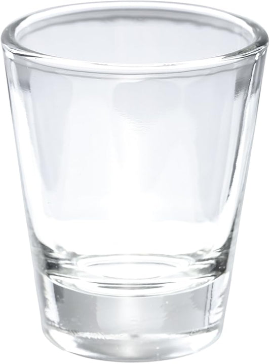 Thirsty Rhino Karan, Round 1.5 oz Shot Glass with Heavy Base, Clear Glass