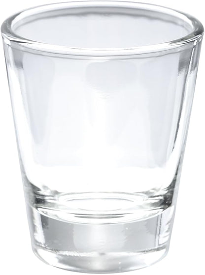 Thirsty Rhino Karan, Round 1.5 oz Shot Glass with Heavy Base, Clear Glass, Set of 4