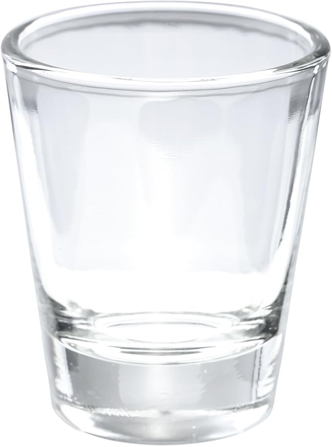 Thirsty Rhino Karan, Round 1.5 oz Shot Glass with Heavy Base, Clear Glass, Set of 2