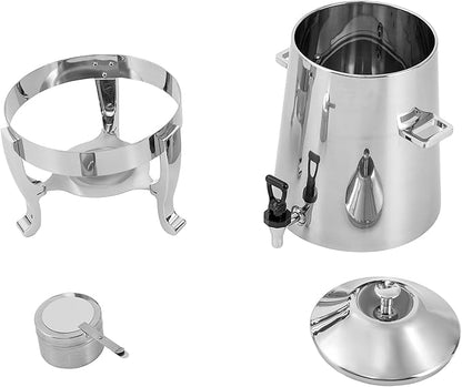 YIYIBYUS 3.5 Gallon Hot Beverage Dispenser, Stainless Steel Coffee Urn Chafer, Hot Drinks Dispenser for Milk Coffee Tea Water Juice - Parties Event Buffet Catering, Alcohol heating, Silver