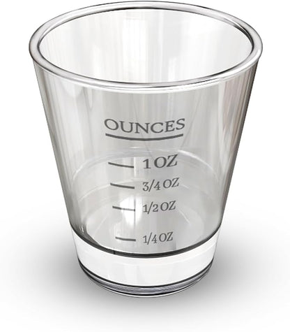 Rattleware Premium 1.5 oz Graduated Shot Glass – Heavyweight Glass with Oz, ml, tsp, tbsp Markings – Stylish & Durable for Home Bars, Coffee, Espresso Shots, Cocktails & Gatherings