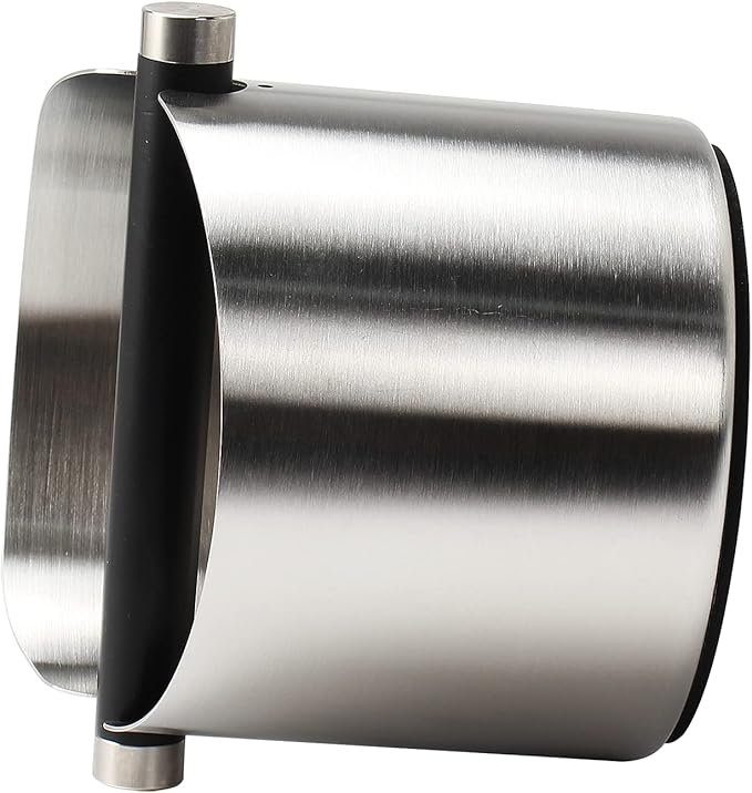 Coffee Knock Box, Espresso Knock Box Stainless Steel Espresso Machine Accessories with Removable Knock Bar and Non-Slip Base Coffee Grounds Container Bin, Large (Silver)