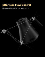 Load image into Gallery viewer, Cocinare FLOW B9 Gooseneck Electric Kettle, Precise Temperature Control for Pour-Over Coffee &amp; Tea Brewing, Stainless Steel Interior, Rapid Heating for Boiling Water, 1500W/0.9L Matte Black