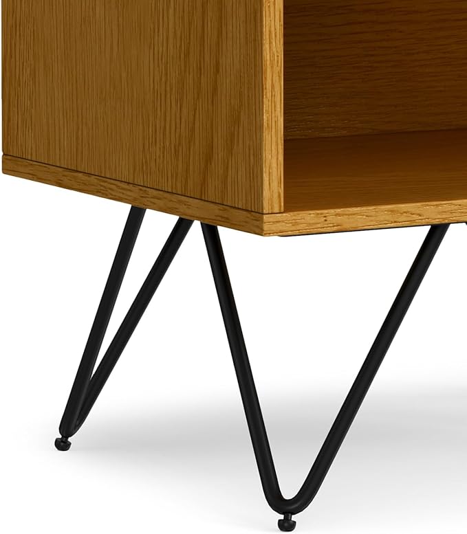 SIMPLIHOME Hunter 20 inch Wide Industrial Nightstand in Oak for the Living Room and Bedroom