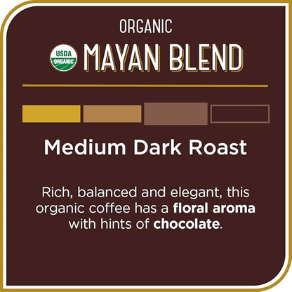 Don Francisco's Organic Mayan Blend Coffee - 12 K-Cup Compatible Single-Serve Pods - 100% Arabica - Bold Flavor with Floral Aroma and Chocolate Hints - Compatible with Keurig Brewers