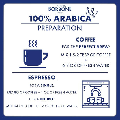 Caffe Borbone Whole Bean Coffee, Medium Roast 100% Arabica Blend, Aromatic and Refined Italian Coffee, 2.2 lb Bag