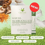 Load image into Gallery viewer, Matcha Mushroom Latte Mix with Adaptogens, 30 Sachets, Oat Milk, Plant Based for Focus and Clarity