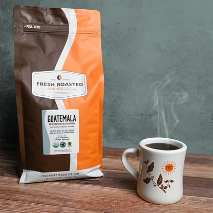 Fresh Roasted Coffee, Organic Guatemala | Single Origin, USDA Organic, Mold & Myco 3rd Party Tested, Kosher | Medium Roast 5 lb (80 oz) Whole Bean