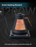 Load image into Gallery viewer, Electric Kettles, Gooseneck Electric Kettle, ±1℉ Temperature Control, Stainless Steel Inner, Quick Heating, for Pour Over Coffee, Brew Tea, Boil Hot Water, 0.9L Navy Blue