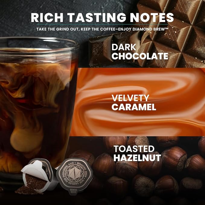 Luxury Instant Espresso - 160mg Caffeine, Hot or Iced Instant Coffees, Cold Brew Coffee, Double Shot Espresso, 12 Counts, 100% Arabica, Surgar Free, No Additives - Original Diamond Brew