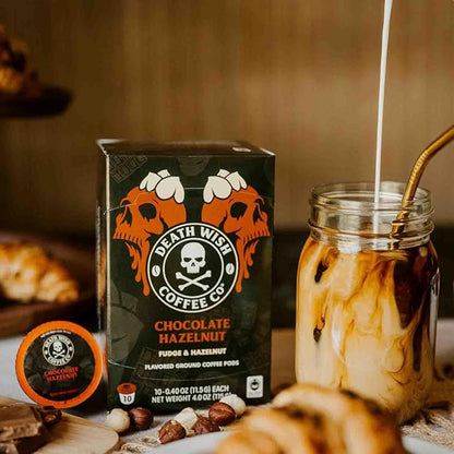 Death Wish Coffee - Single Serve Pods - Dark Roast Coffee Pods - Made with USDA Certified Organic (Chocolate Hazelnut, 30 Count)