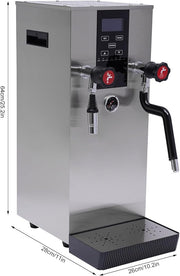 4 In 1 2200W Commercial Espresso Machine 110V 12L Steam Water Boiling Machine Electric Milk Frother with LED Display Stainless Steel Milk Steamer Machine with 360° Water Valve