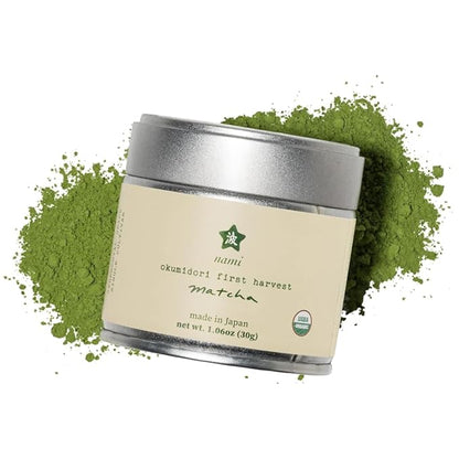 Nami Okumidori First Harvest Matcha – 30g | USDA Organic, Smooth & Vibrant Green Tea Powder | Antioxidant-Rich, L-Theanine for Calm Energy