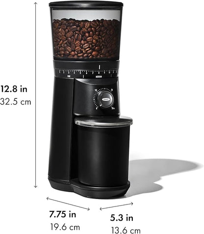 OXO Brew Conical Burr Grinder - Matte Black, Stainless Steel Burrs, One-Touch Automatic Smart Grind