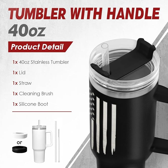 SANDJEST Retirement Gift for Men - 40oz Stainless Steel Insulated Coffee Tumbler with Lid & Straw, Gift Ideas for Boss Coworkers Fathers Husband, Christmas Birthday