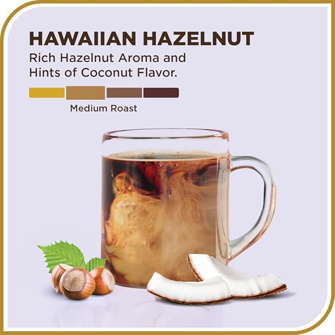 Don Francisco's Premium Hawaiian Hazelnut Medium Roast Ground Coffee - 100% Arabica Beans, Perfect for Drip, Pour Over, and French Press - Carefully Sourced, Family-Crafted Since 1870 (12 oz Bag)