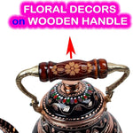 Load image into Gallery viewer, Vintage Copper Turkish TeaPot Tea Kettle Pot for Stovetop Stove Top Infuser Decorative Fancy Arabic Moroccan Party Serving Kitchen Antique Handmade Women Floral Unique Style Gooseneck Gift Decor