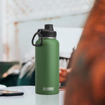 Load image into Gallery viewer, Koodee Insulated Water Bottle, 32 oz Stainless Steel Double Wall Vacuum Wide Mouth Sport Bottle with Leakproof Spout Lid (Grass Green)