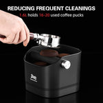Load image into Gallery viewer, Espresso Knock Box - Bincoo Black Espresso Machine Knock Box/Espresso Grounds Knock Box, Barista Style Coffee Knock Box for Grounds with Removable Shock-Absorbent Knock Bar and Anti-Slip Base. (Black)