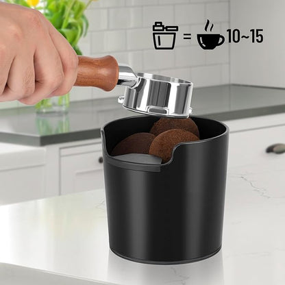 RECAPS Coffee Knock Box for Espresso Coffee Grounds Espresso Knock Box Shock-absorbent and Anti-Slip Base Epsresso Accessories with No Knocking Bar Design