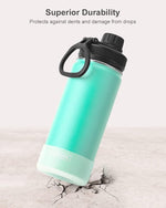 Load image into Gallery viewer, koodee Water Bottle for School-16 oz Stainless Steel Triple Wall Vacuum Insulated Water Bottle for Girls, Wide Mouth Bottle with Leakproof Spout Lid (Teal)