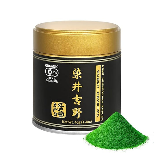 YEDOENSIS Pure Ceremonial Matcha "Somei-Yoshino" - Organic Japanese Green Tea Ceremonial Matcha Powder, JAS Certified Organic Vegan Gluten-Free (40g)