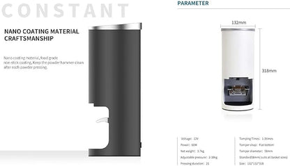 Automatic Coffee Tamper Machine Tamper 58/58.3mm Commercial Non-stick Tamper Espress Cafe Efficient Coffee Tamper Machines (58.3mm, Black)