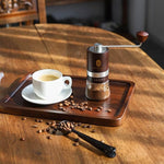 Load image into Gallery viewer, Premium Manual Burr Coffee Grinder - Made with real Beechwood; Hand Coffee Grinder with Stainless Steel Burr Mill; Extra-Fine to Coarse Coffee &amp; Espresso Burr Grinder (Dark Brown)