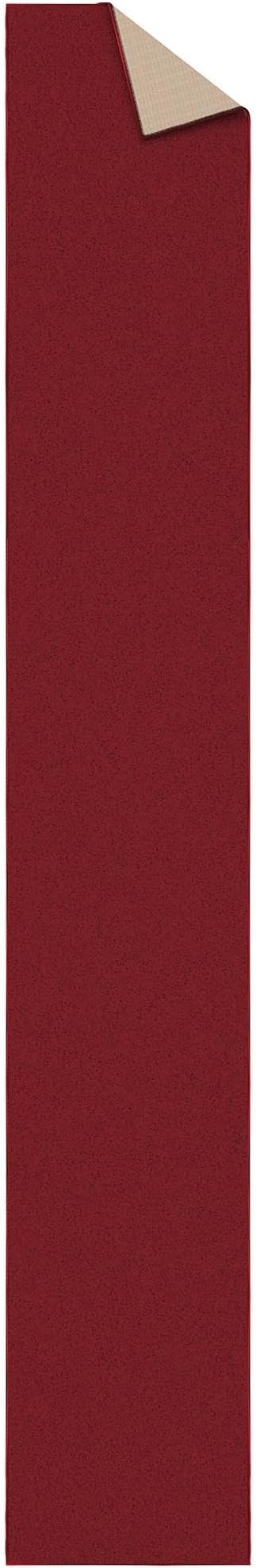 Ottomanson Hallway Runner Rug 1'10" x 12' Non Slip Solid Area Rugs Easy to Clean Laundry Rug Runner Durable & Pet Friendly Floor Carpet Runners for Hallways Entryway Living Room Kitchen, Red