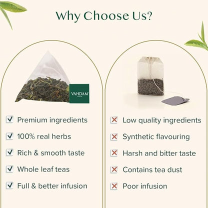 VAHDAM, Exotic Darjeeling First Flush Tea Leaves (100 Black Tea Bags) High Caffeine, Non GMO, Gluten Free | Aromatic & Robust | Unblended First Flush Darjeeling Tea Bags | Resealable Ziplock Pouch