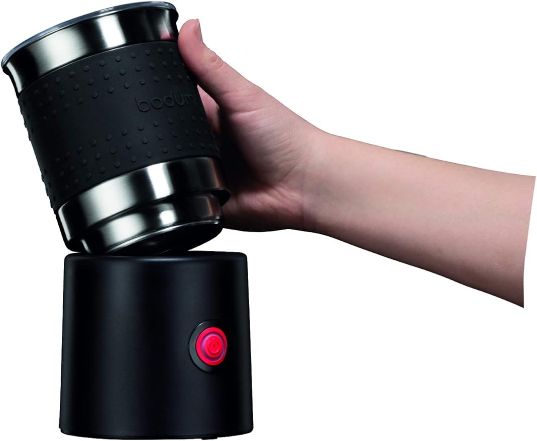 Bistro 13.5oz Bistro Barista Electric Milk Frother, Automatic Temperature Control, Boil-Dry Protection, White