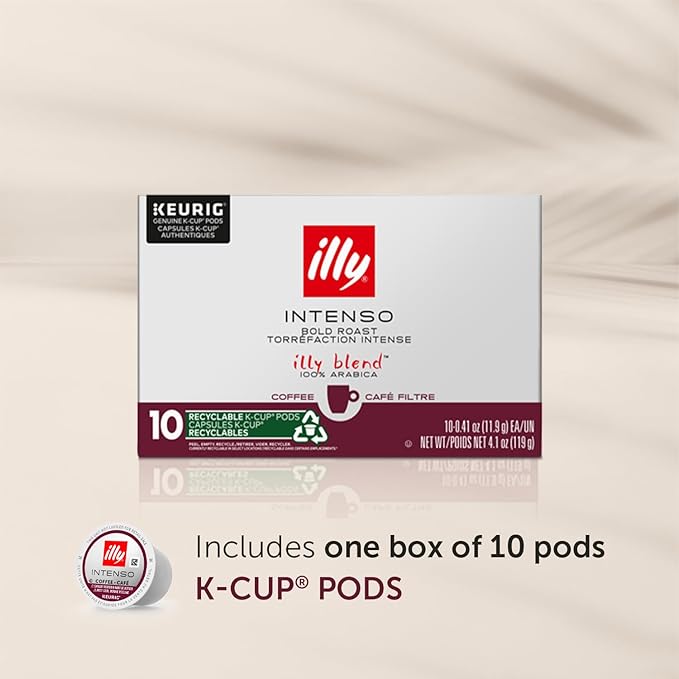 illy Coffee, Dark Roast, K-Cup for Keurig, 100% Arabica Bean Signature Italian Blend, Premium Gourmet Roast Single Serve Drip Coffee