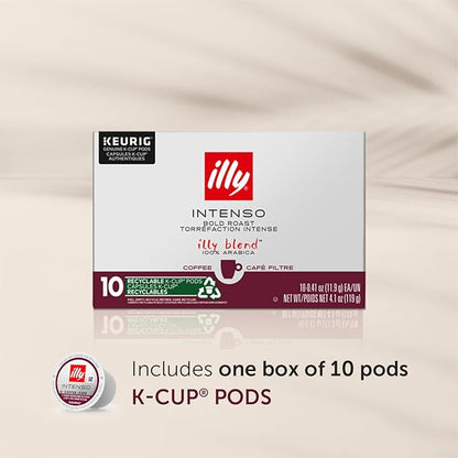 illy Coffee, Dark Roast, K-Cup for Keurig, 100% Arabica Bean Signature Italian Blend, Premium Gourmet Roast Single Serve Drip Coffee