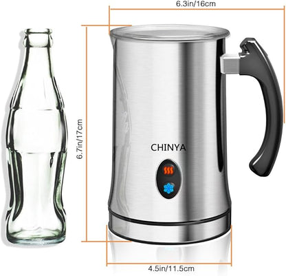 Milk Frother, Automatic Milk Steamer with New Foam Density Feature, Electric Frother with Hot or Cold Milk Function for Coffee, Cappuccino and Breakfast