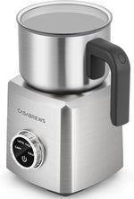 Load image into Gallery viewer, CASABREWS ARTIST Milk Frother, 4-in-1 Electric Milk Steamer for Hot &amp; Cold Foam, Die-Cast Aluminum Body for Latte, Cappuccino, Hot Chocolate, Dishwasher Safe, Knob Control, Great Coffee Gift